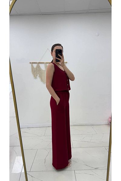 Maison La Femme Women's Buttoned Vest Pants Suit