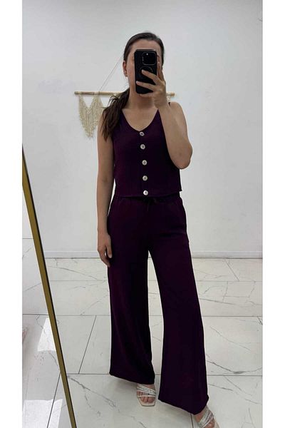 Maison La Femme Women's Buttoned Vest Pants Suit