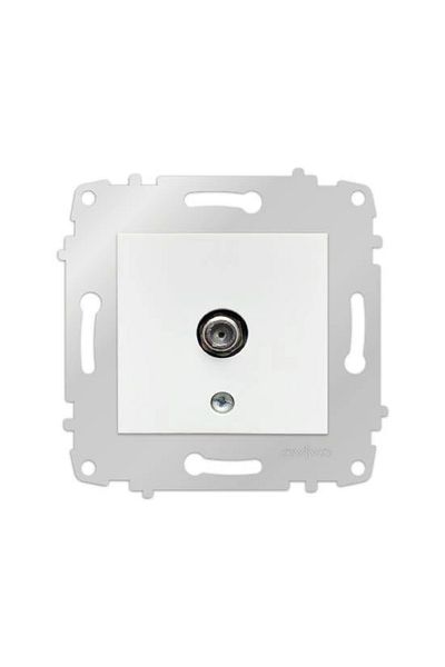 LiderGlobal White tv socket f connector frameless grano - compatible frame for socket and switch