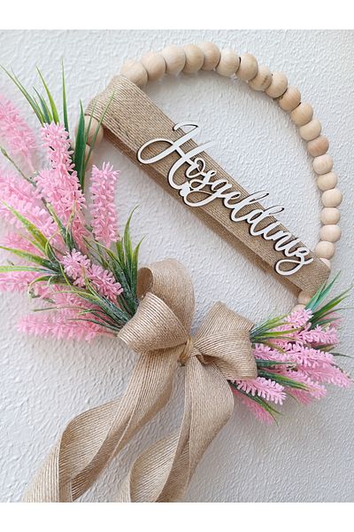 Okaliptus Tasarım Pink Lavender Door Ornament Ahsap Beaded Home Decor