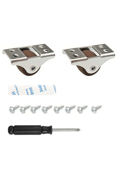 Choice 0.5 inch 2 pcs Directional 0.5 inch Small Caster Wheels Low Profile Soft Rubber Wheel Rolling Castor