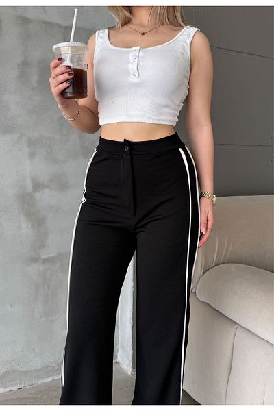 RPT MODA High Waist Lycra Palazzo Pants with Arabic