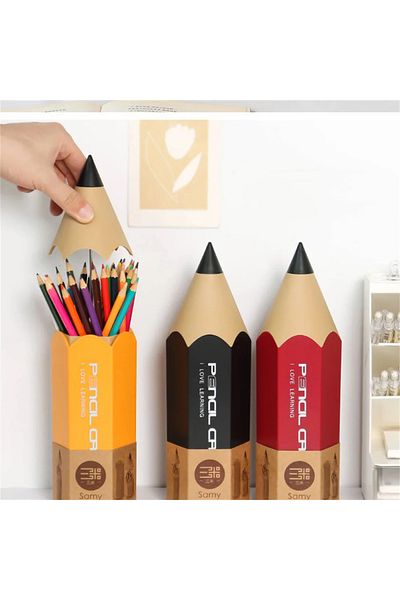 OBRO Organizator de papetărie modern în formă de creion, negru