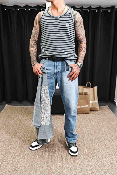 ablukaonline Ανδρικό ριμπ ύφασμα ριγέ εσώρουχο γκρι