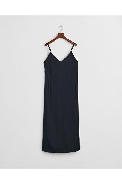 Gant Kadın Lacivert Regular Fit V Yaka Elbise