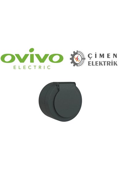 LiderGlobal Anthracite Covered Grounded Socket Surface Mounted