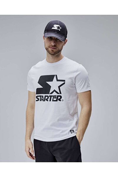 Starter Ανδρικό μπλουζάκι HUDSON με λευκό λαιμόκοψη με τυπωμένο Standard Fit