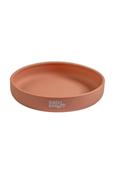 Babies Basic Silicone Feeding Plate with Suction - Brown