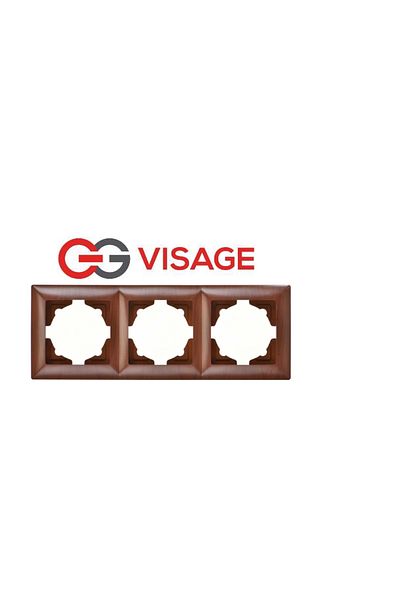 AC BOX Visage amazon walnut 3-piece frame - compatible frame for socket and switch