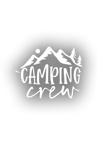 Reysa Tasarım ملصق طاقم التخييم مقاس 17 × 17 سم باللون الأبيض