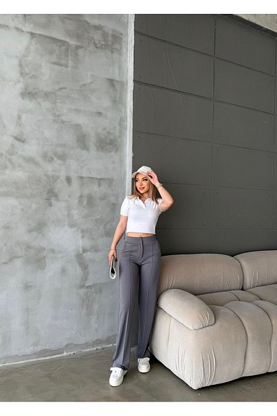 RPT MODA High Waist Palazzo Pants with Stitched Front Lycra