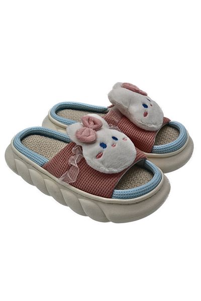 Generic Papuci de pernă antiderapanți Cloud Kitty cu margine și talpă din spumă foarte ușoară, roz, 38-39