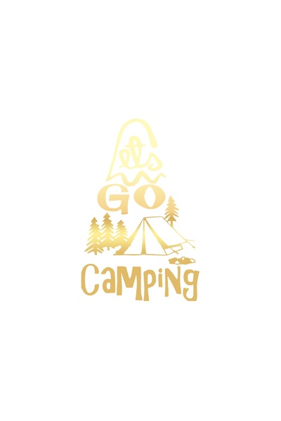 Reysa Tasarım Lets Go Camping Sticker 17X17 cm Gold
