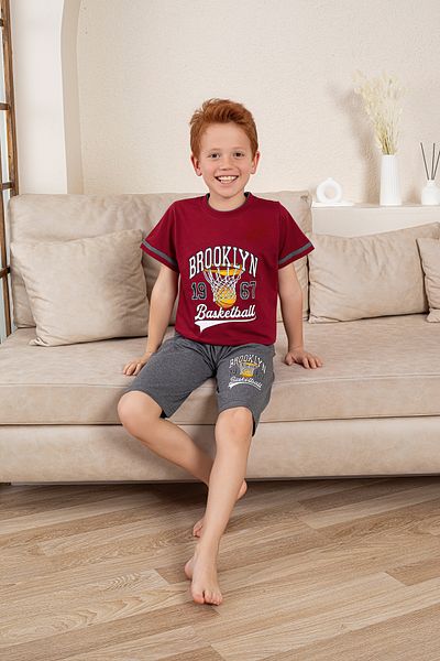 FORMO Set de pijamale capris cu mâneci scurte din bumbac natural 100% pentru băieți