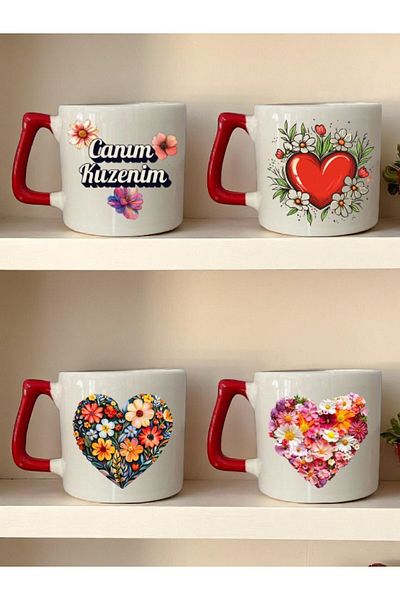 lili hediyelik Dear Cousin Written Cousin Gift Cousin Birthday Gift Set of 4 Ceramic Mug Cups