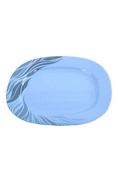 ROYALFORD Melamine Oval Plate Blue/Black/Grey 12inch