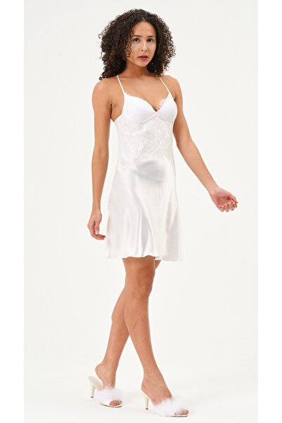 my cherie Couple Lace Quality Soft Satin Mini Nightdress