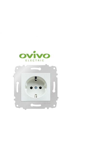 LiderGlobal White grounded socket frameless grano - compatible frame for socket and switch