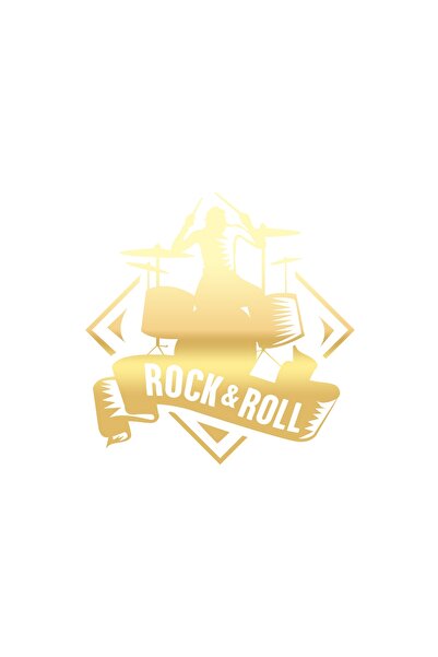 Reysa Tasarım ملصق روك آند رول مقاس 17×17 سم ذهبي