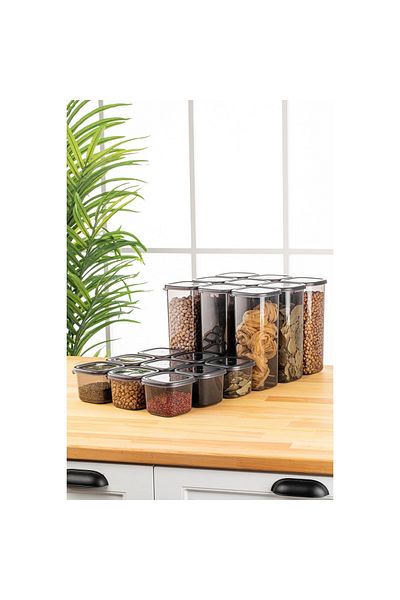 UnicUtil Set of 18 food containers, UniqueUtil, Modern Versatile, Anthracite