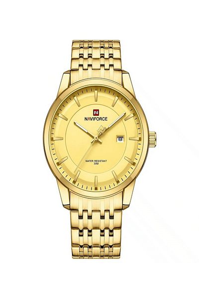 Naviforce Gold-Tone Stainless Steel Elegant Wristwatch