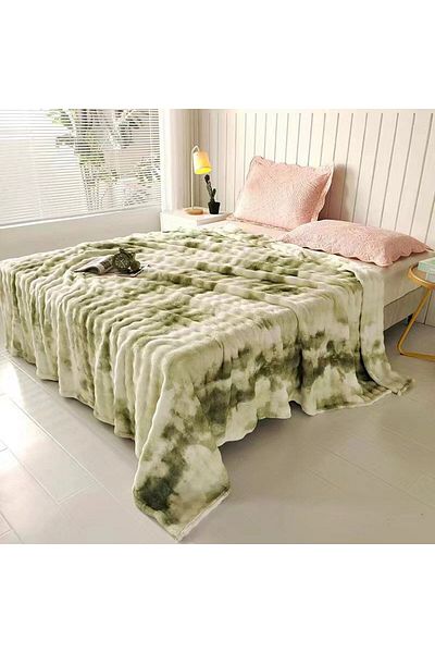Sonia-home Cocolino blanket 200 x 230 Sonia Home Design - olive white