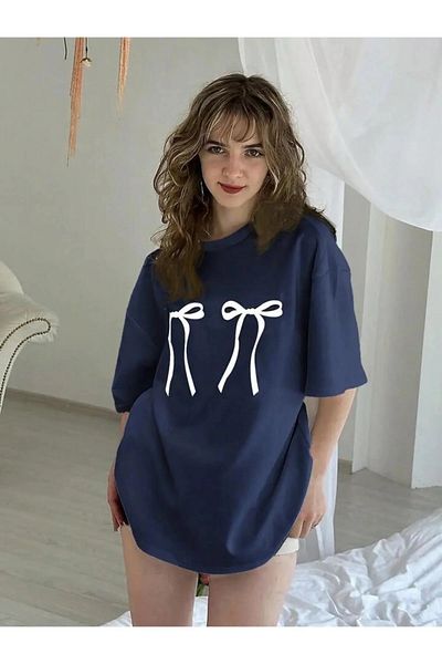 DAXİS Sportwear Company ΓΥΝΑΙΚΕΙΟ T-Shirt με στάμπα με κορδέλα