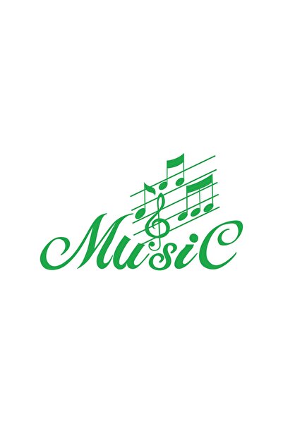 Reysa Tasarım Music and Musical Note Sticker 17X17 cm Green