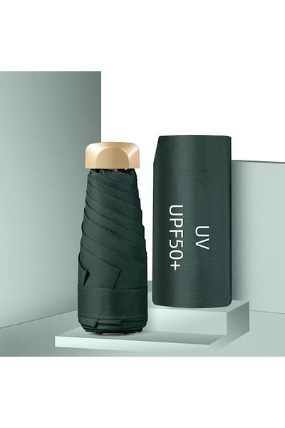 Choice Forest green Mini Pocket Umbrella Small Sun Rain Umbrellas Vinyl Folding Umbrella UV Ultraviolet Pro