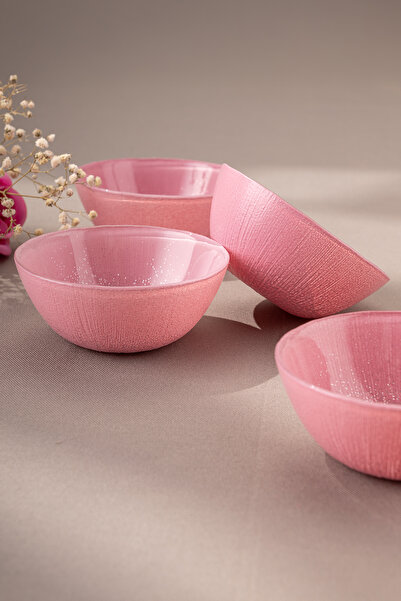 Emsan Pastel 4 Piece Glass Bowl 10 cm Pink