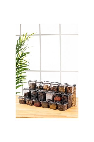 UnicUtil Set of 18 food containers, UniqueUtil, Stylish Lightweight, Anthracite