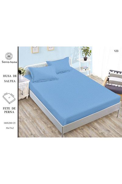Sonia-home Mattress cover 180X200 ±25 cm and 2 pillowcases 50X75 cm Sonia Home Design - blue