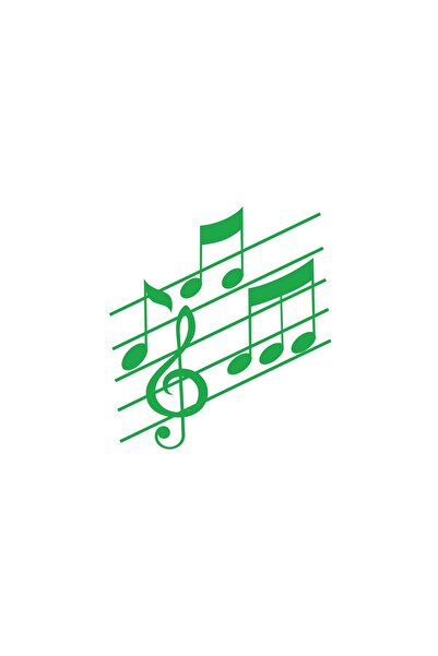 Reysa Tasarım ملصق الموسيقى والملاحظات مقاس 17 × 17 سم باللون الأخضر