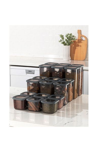 UnicUtil Set of 18 food containers, UniqueUtil, Modern Stylish, Anthracite
