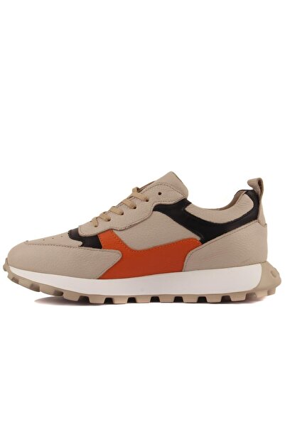 SailLakers - Beige Leather Lace-Up Men's Casual Shoes 101-1024-2224