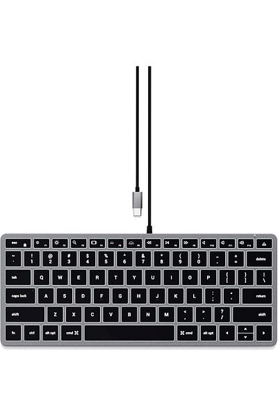 Satechi Slim W1 Wired Backlit Keyboard – Illuminated Keys & USB-C Connection – Compatible with 2