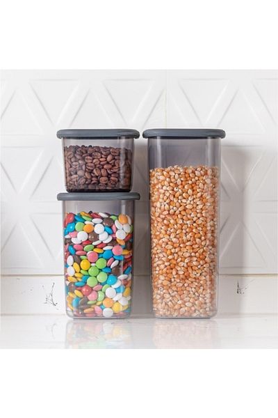 UnicUtil Set of 3 food containers, UnicUtil, Versatile Premium, Anthracite