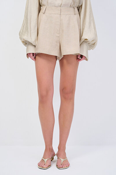 Love My Body Moda Tutkusu Pileli Keten Şort