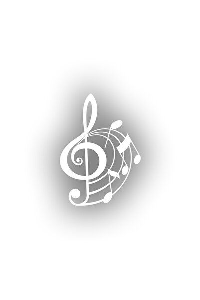 Reysa Tasarım ملصق الموسيقى والملاحظات مقاس 17 × 17 سم باللون الأبيض