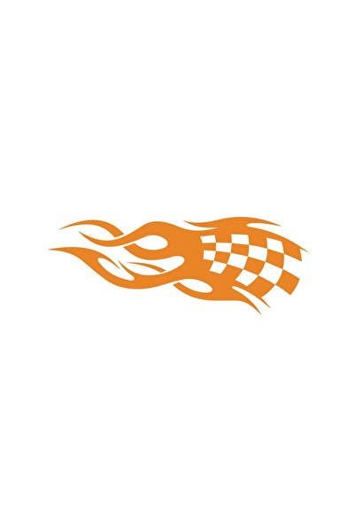 Reysa Tasarım Flame Racing Sticker 17X17 cm Orange