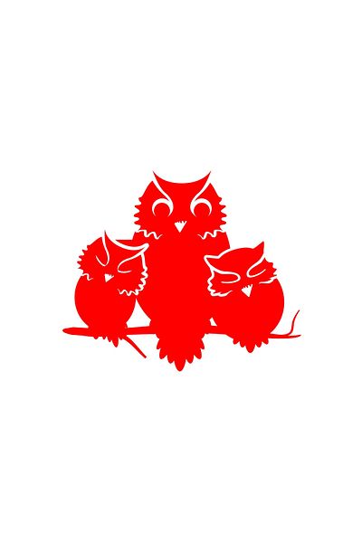 Reysa Tasarım Cute Owls Sticker 17X17 cm Red