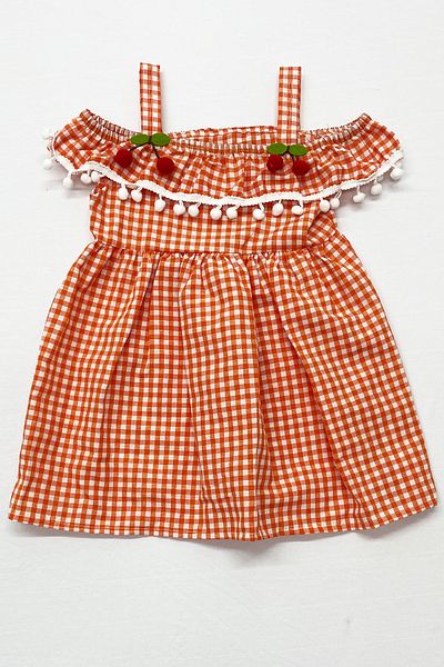 HÇM Girl's Strap Dress Lace Plaid Patterned B14