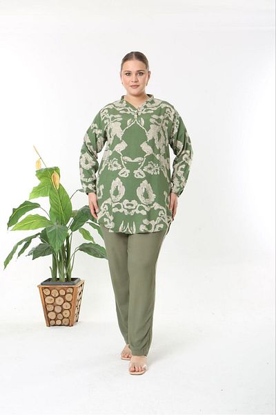 volkitolki Woven viscose cotton fabric comfortable cut tunic