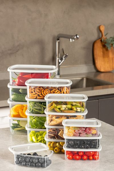 UnicUtil Set of 16 plastic casseroles, UnicUtil, Spacious Premium, Grey