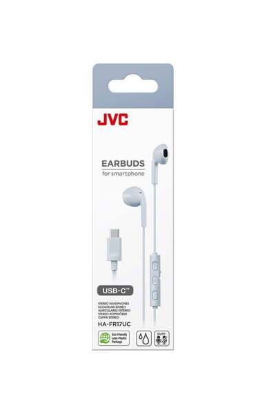 JVC HA-FR17UC-A-U Headphones, Wired, In-Ear, Microphone, USB-C, light blue