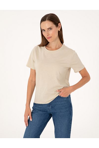 Pierre Cardin Sand Regular Fit Basic T-Shirt 50305766-Vr085