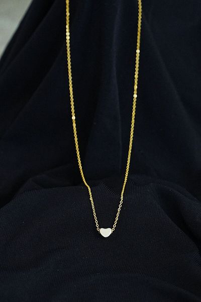 Lisinya Heart Design Flat Chain Necklace Gold Color – Lisinya