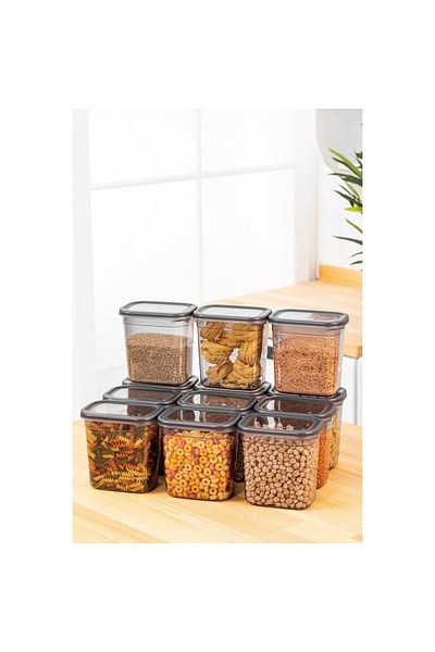 UnicUtil Set of 12 food containers, UniqueUtil, Versatile Durable, Anthracite