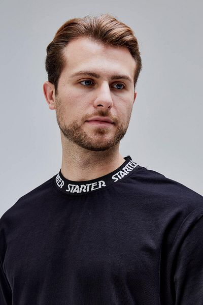 Starter Sanders Black Crew Neck Elastic Oversize Men's Tshirt
