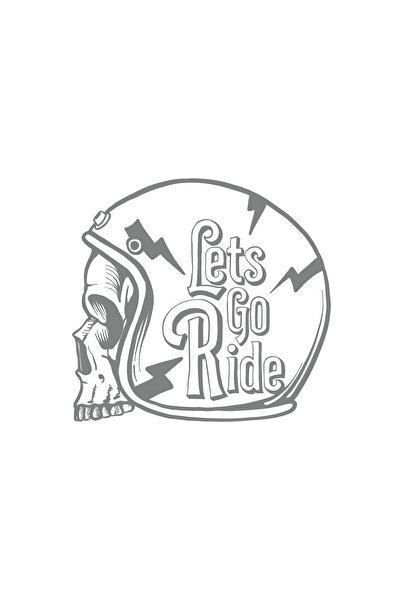 Reysa Tasarım ملصق Lets GO Ride مقاس 17 × 17 سم باللون الرمادي